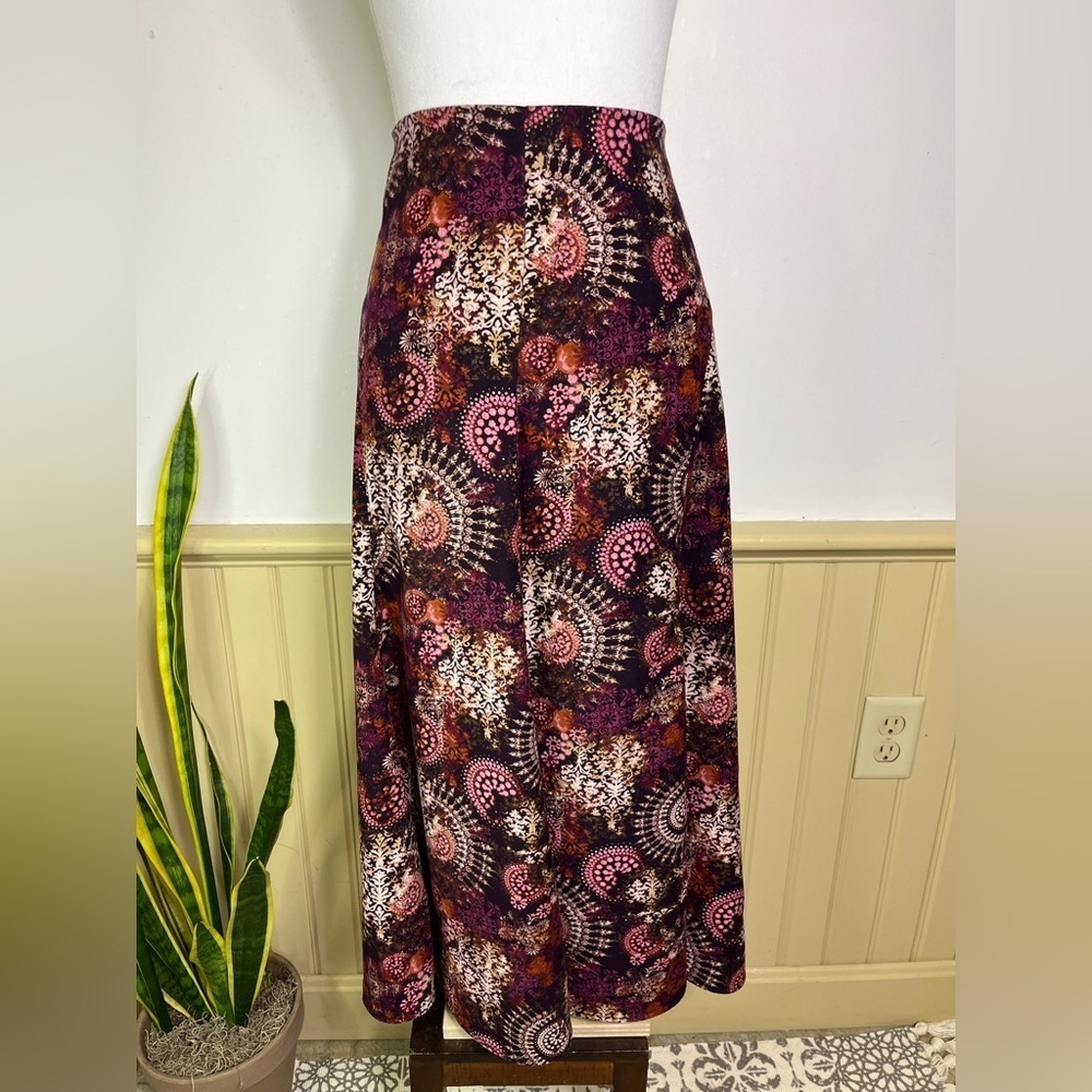Christopher & Banks Midi Skirt 12 Y2K Fall Floral Academia Cottagecore - Picture 5 of 11